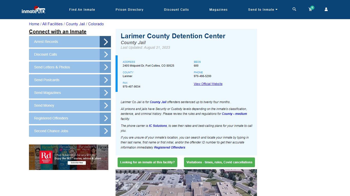Larimer County Detention Center - Inmate Locator - Fort Collins, CO